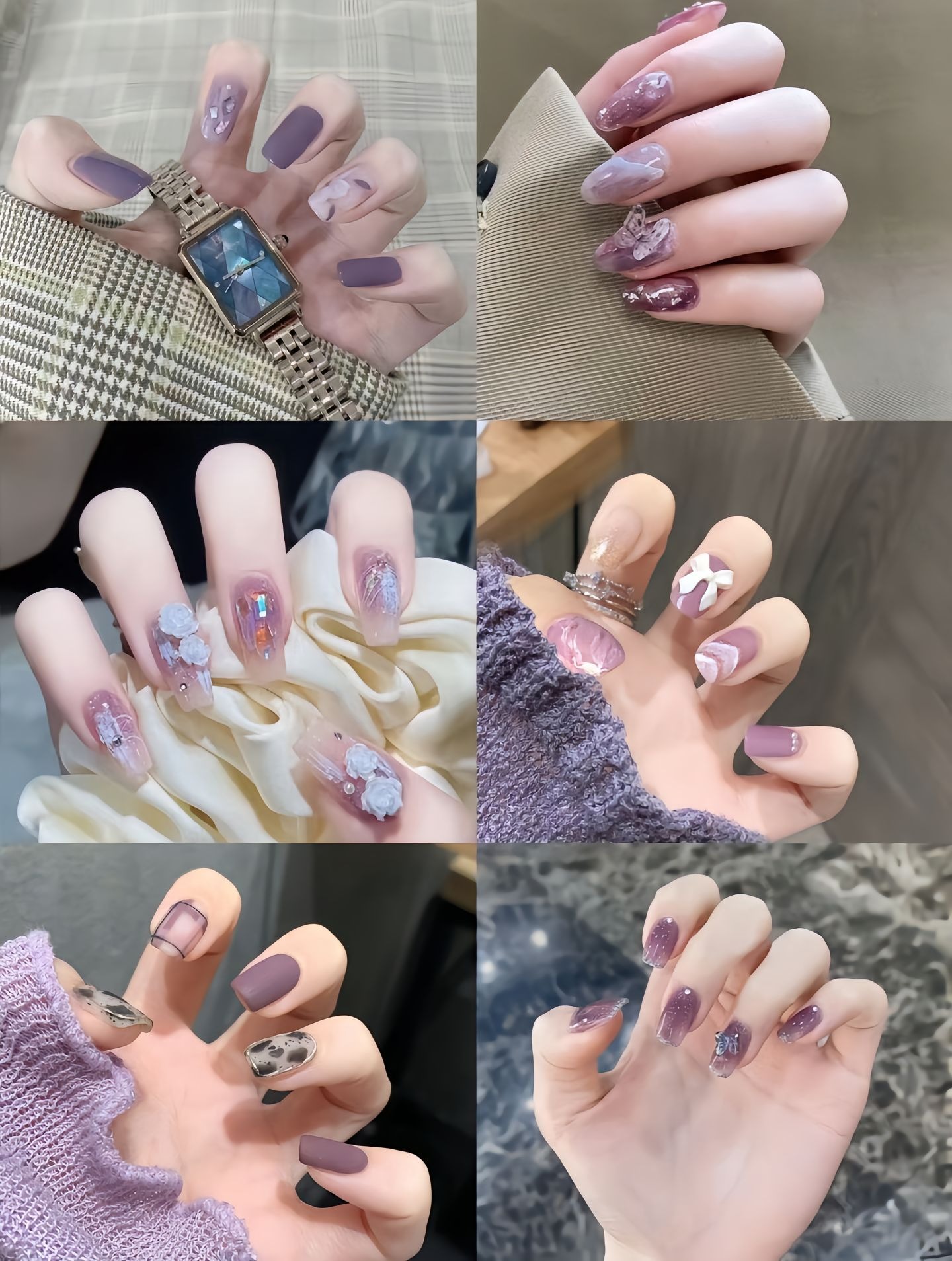 Nếu bạn thích sự đơn giản nhưng vẫn muốn sở hữu một bộ nail màu tím thạch đẹp mắt, mẫu nail đơn giản này là lựa chọn phù hợp