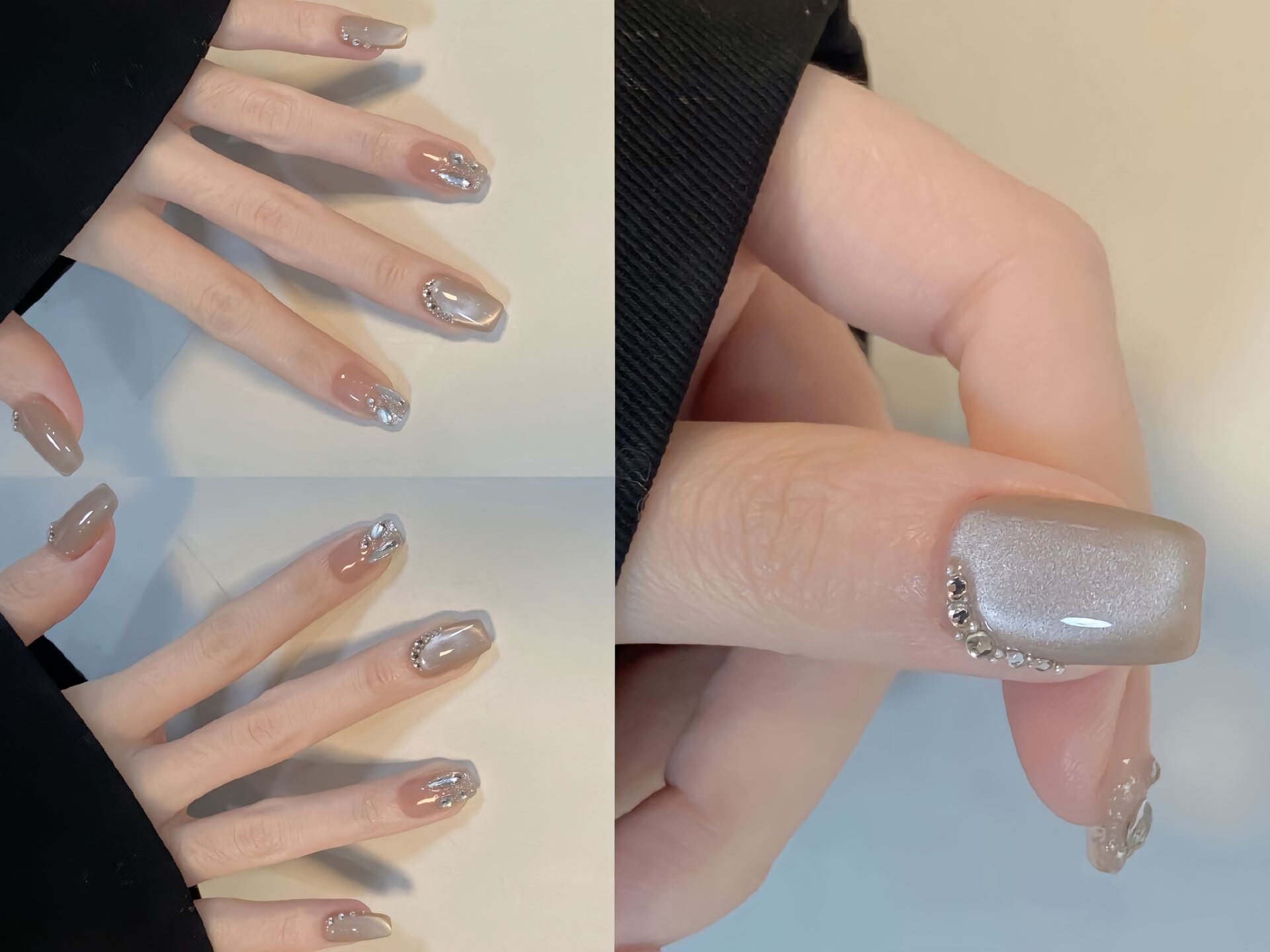 Bắt trend nail hè với Mẫu nail đính đá nhẹ nhàng, tươi trẻ